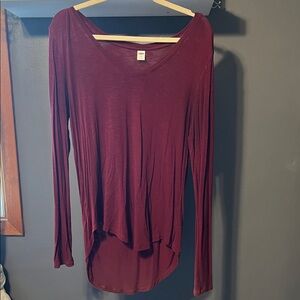 Old Navy Deep Red Long Sleeve Tee